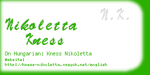 nikoletta kness business card